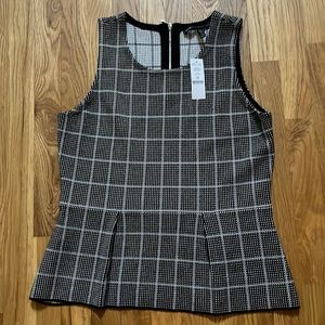 WHBM NWT Sleeveless Peplum Hem Blouse. Size MP.